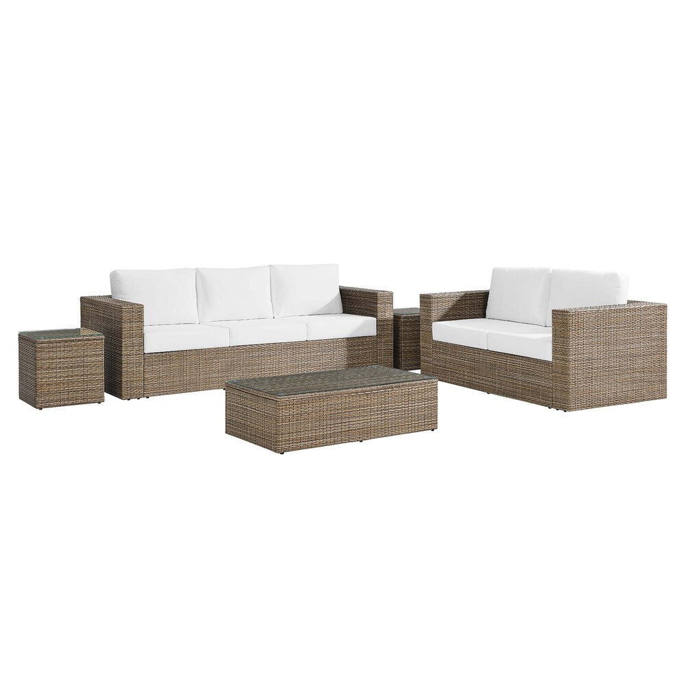 EEI-6331-CAP-WHI Convene 5-Piece Outdoor Patio Furniture Set by Modway