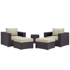 EEI-1809 Convene 5 Piece Outdoor Patio Sectional Set by Modway