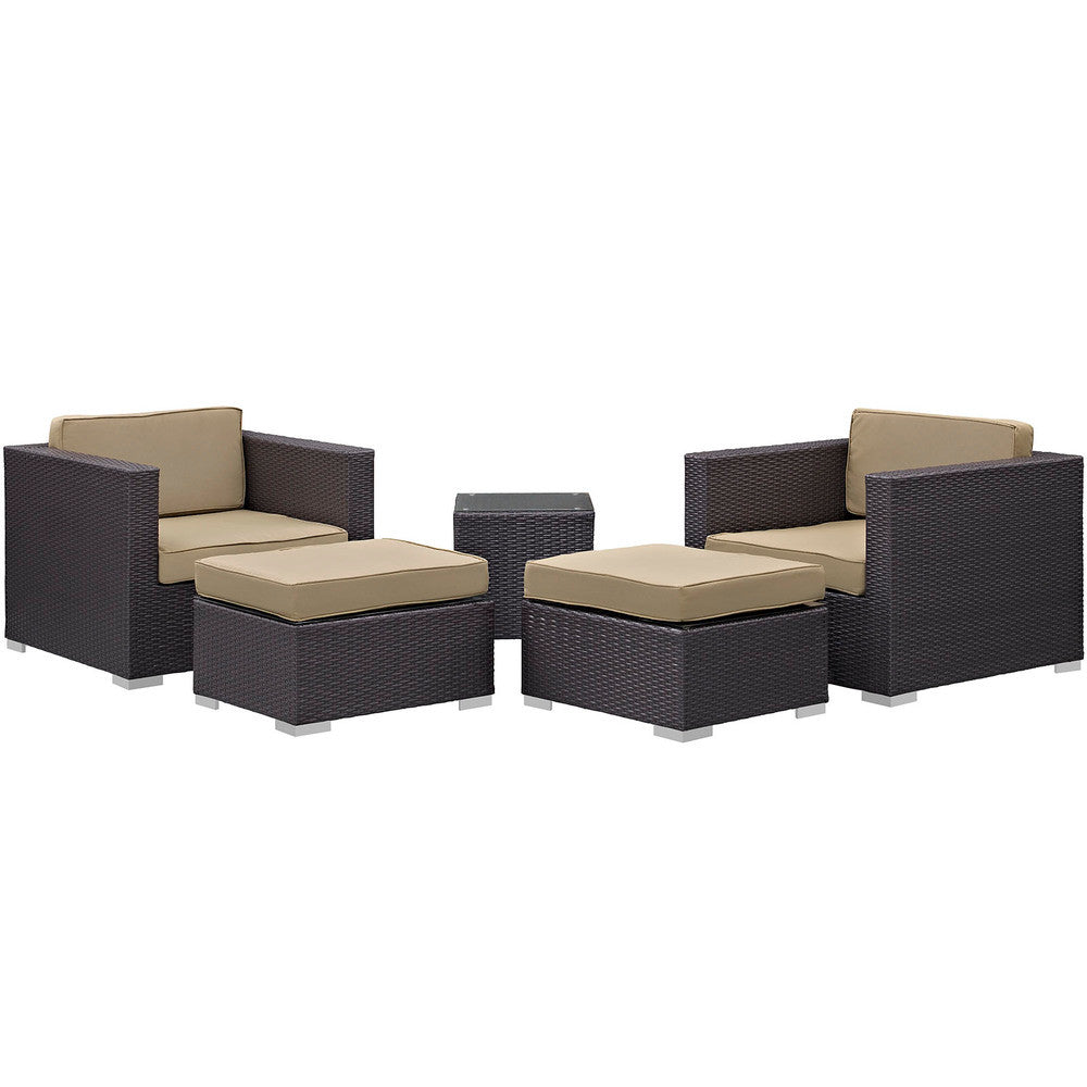 EEI-1809 Convene 5 Piece Outdoor Patio Sectional Set by Modway