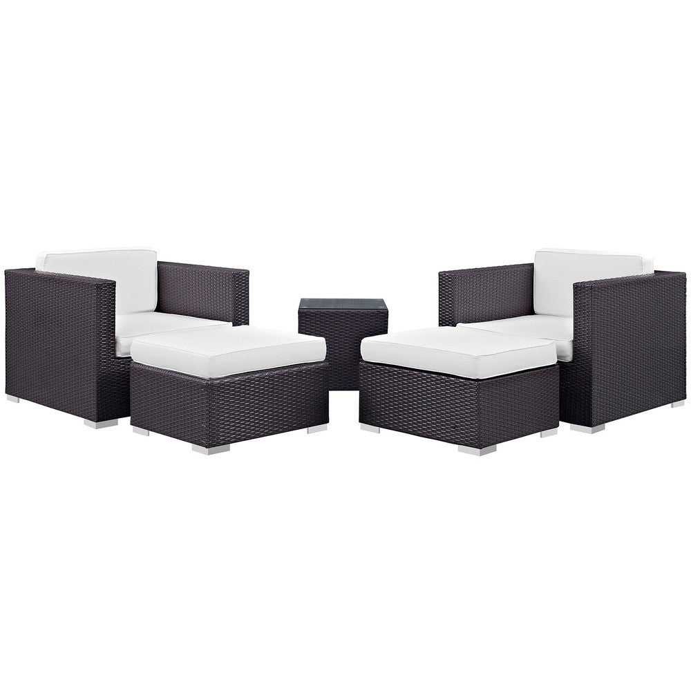 EEI-1809 Convene 5 Piece Outdoor Patio Sectional Set by Modway