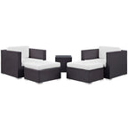 EEI-1809 Convene 5 Piece Outdoor Patio Sectional Set by Modway
