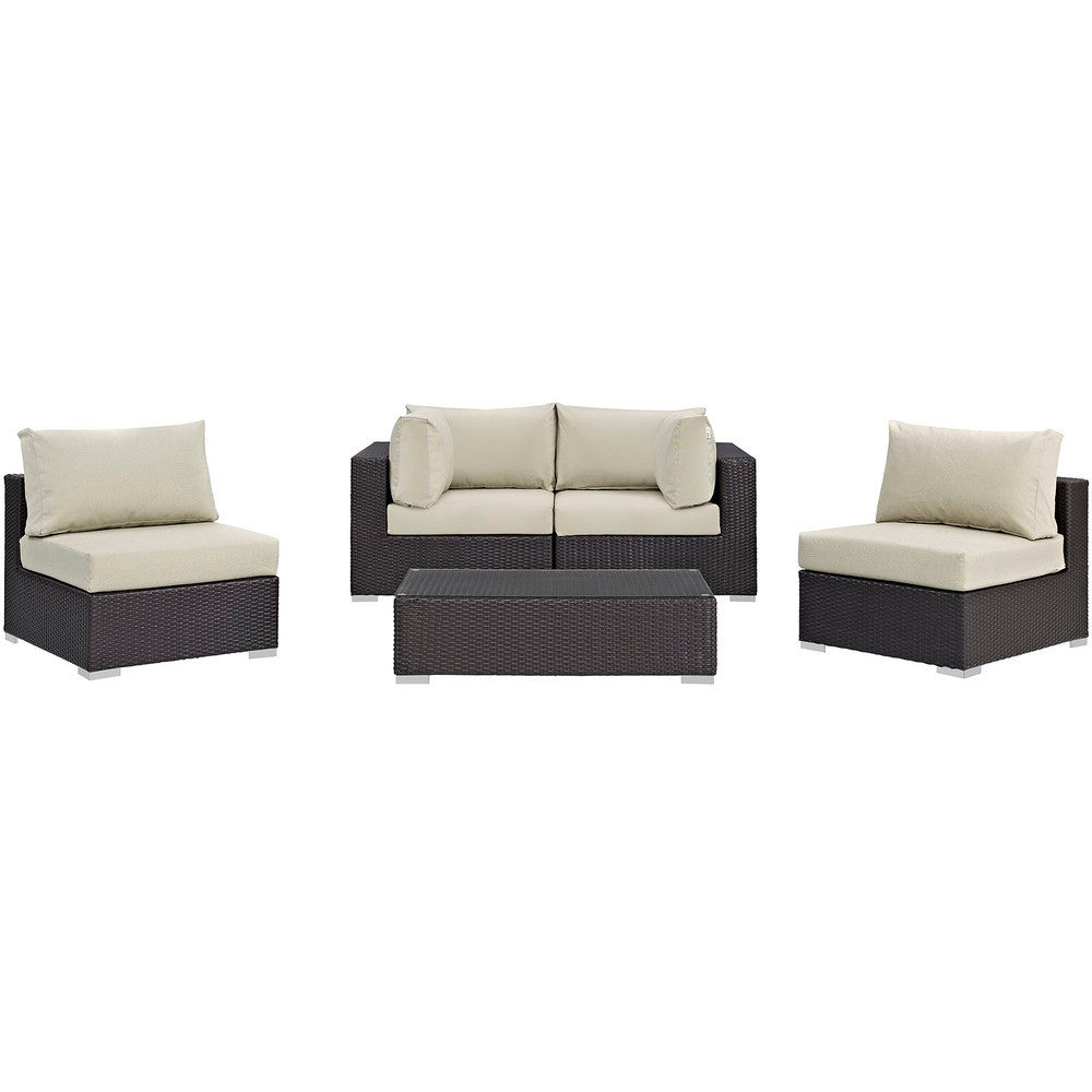 EEI-2163 Convene 5 Piece Outdoor Patio Sectional Set by Modway