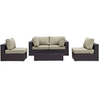 EEI-2163 Convene 5 Piece Outdoor Patio Sectional Set by Modway