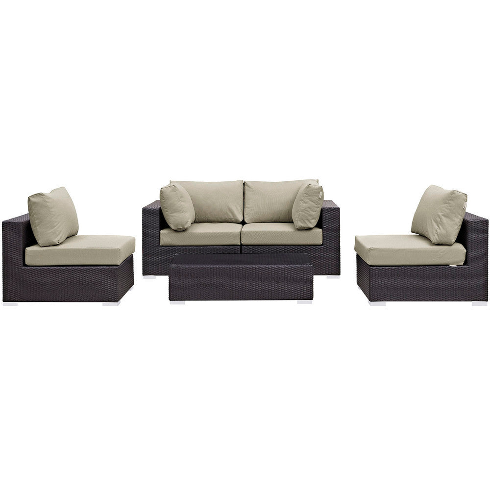 EEI-2163 Convene 5 Piece Outdoor Patio Sectional Set by Modway