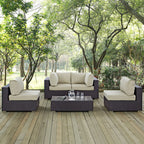 EEI-2163 Convene 5 Piece Outdoor Patio Sectional Set by Modway