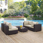 EEI-2163 Convene 5 Piece Outdoor Patio Sectional Set by Modway