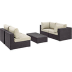 EEI-2163 Convene 5 Piece Outdoor Patio Sectional Set by Modway
