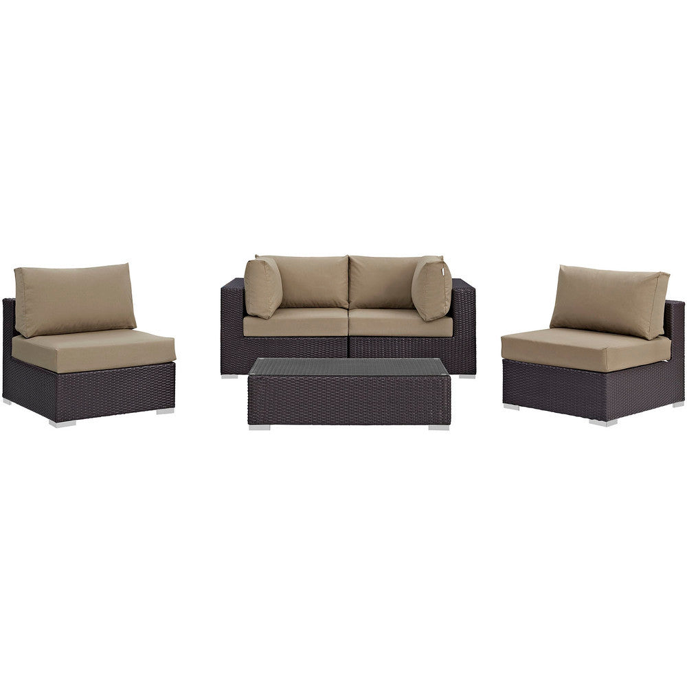 EEI-2163 Convene 5 Piece Outdoor Patio Sectional Set by Modway