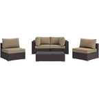 EEI-2163 Convene 5 Piece Outdoor Patio Sectional Set by Modway