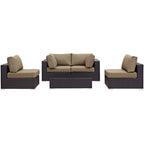EEI-2163 Convene 5 Piece Outdoor Patio Sectional Set by Modway