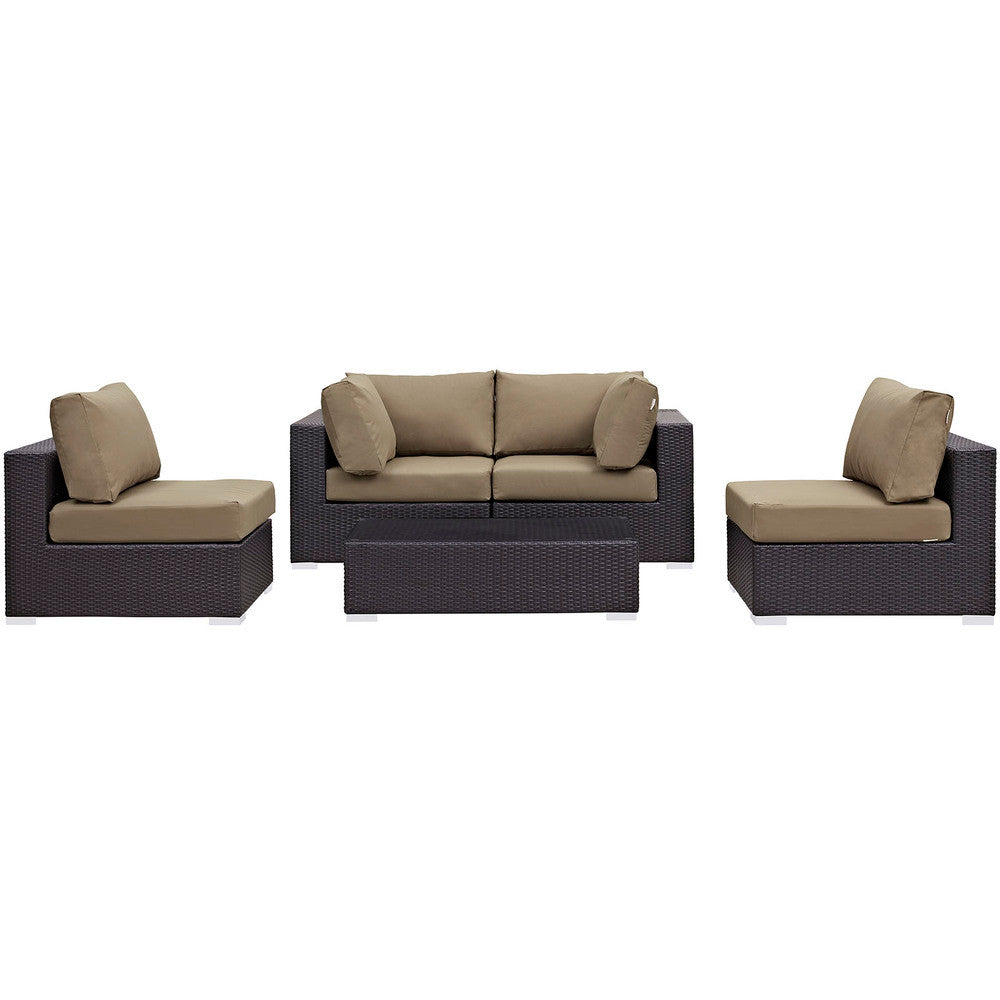EEI-2163 Convene 5 Piece Outdoor Patio Sectional Set by Modway