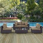 EEI-2163 Convene 5 Piece Outdoor Patio Sectional Set by Modway