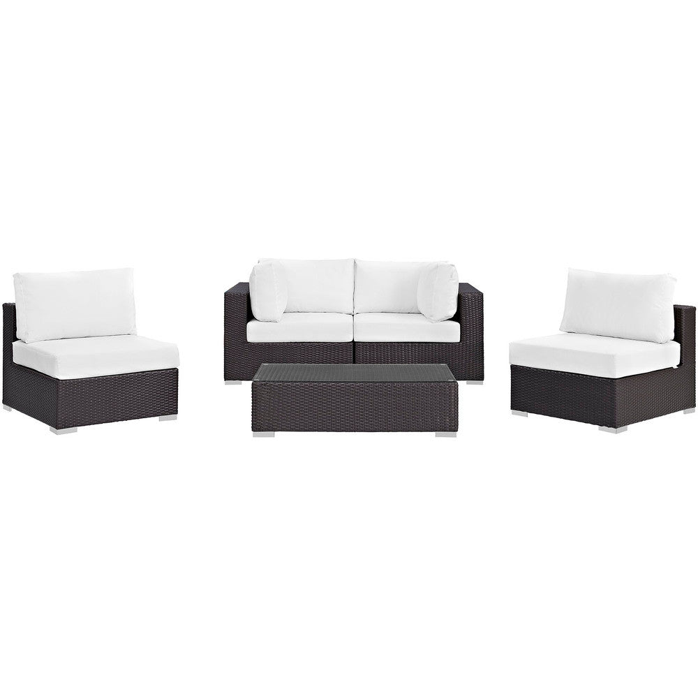 EEI-2163 Convene 5 Piece Outdoor Patio Sectional Set by Modway