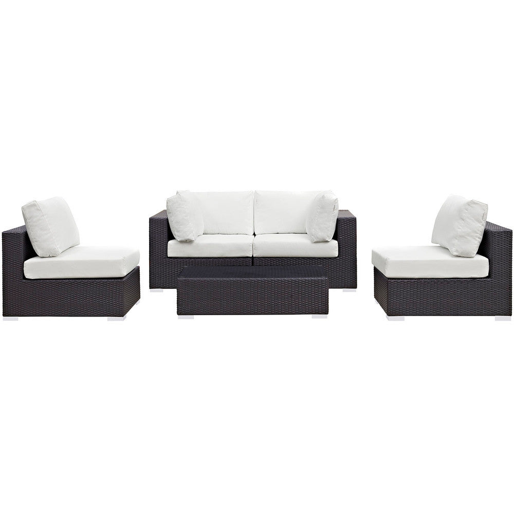 EEI-2163 Convene 5 Piece Outdoor Patio Sectional Set by Modway