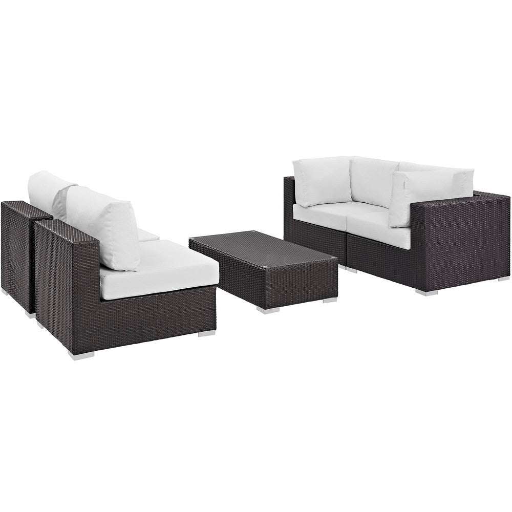 EEI-2163 Convene 5 Piece Outdoor Patio Sectional Set by Modway