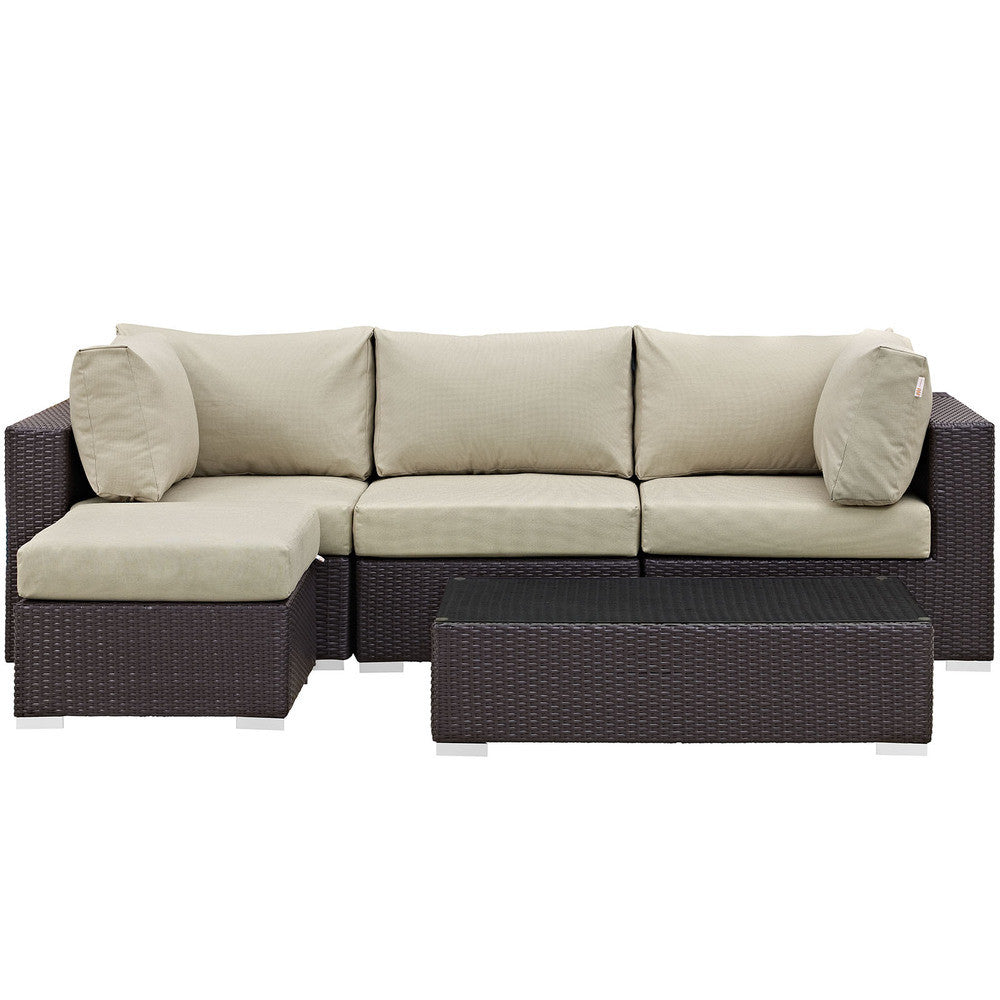 EEI-2172 Convene 5 Piece Outdoor Patio Sectional Set by Modway