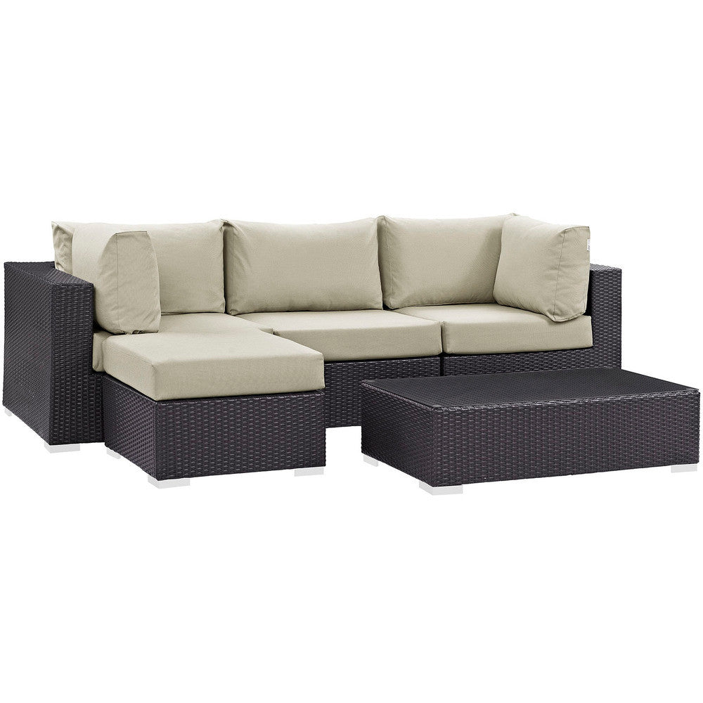 EEI-2172 Convene 5 Piece Outdoor Patio Sectional Set by Modway