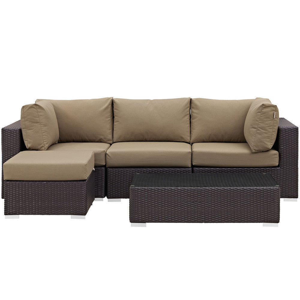 EEI-2172 Convene 5 Piece Outdoor Patio Sectional Set by Modway