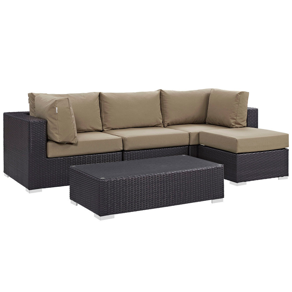EEI-2172 Convene 5 Piece Outdoor Patio Sectional Set by Modway