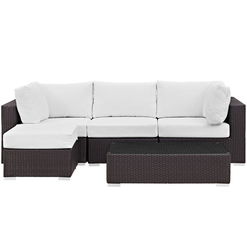 EEI-2172 Convene 5 Piece Outdoor Patio Sectional Set by Modway
