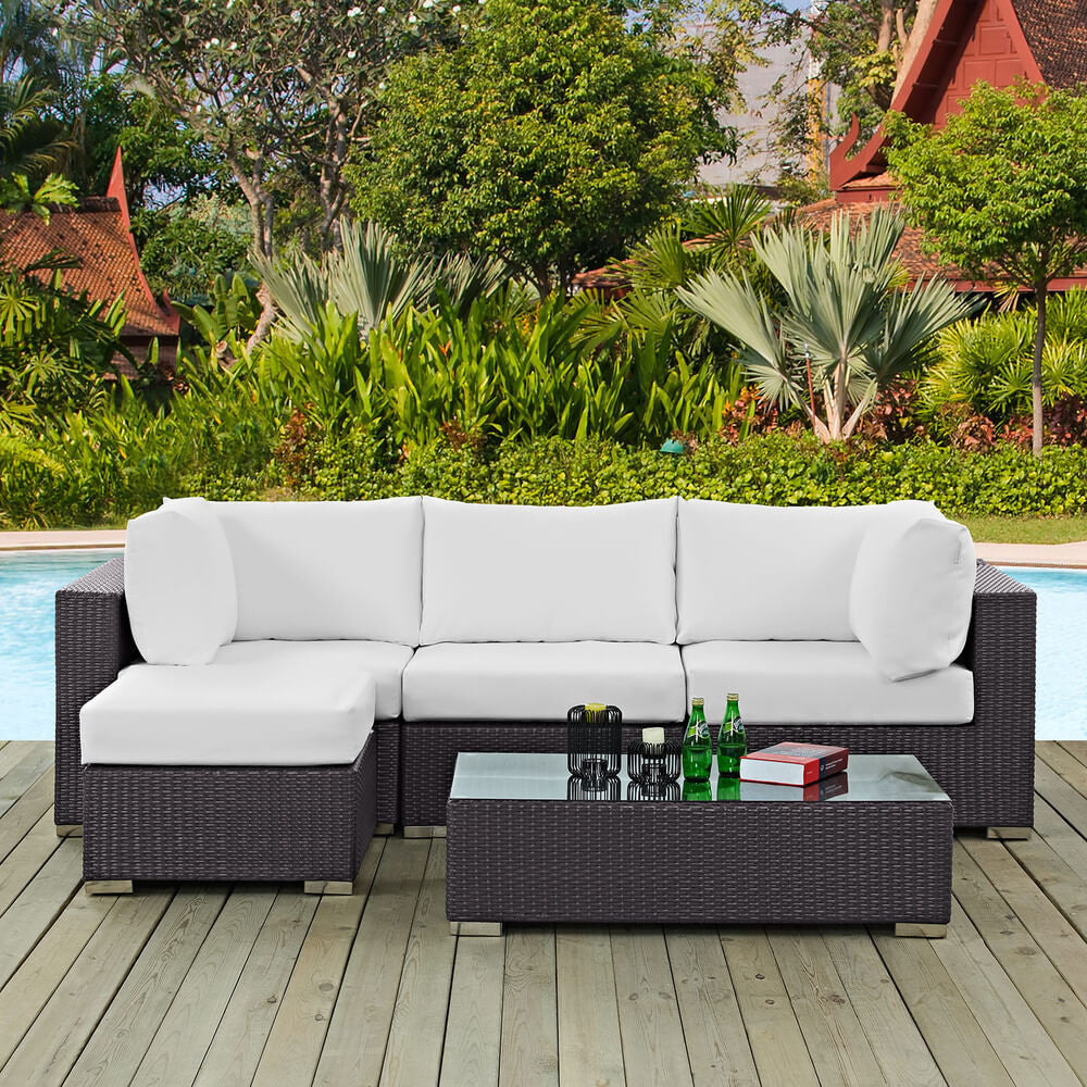 EEI-2172 Convene 5 Piece Outdoor Patio Sectional Set by Modway