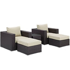 EEI-2201 Convene 5 Piece Outdoor Patio Sectional Set by Modway