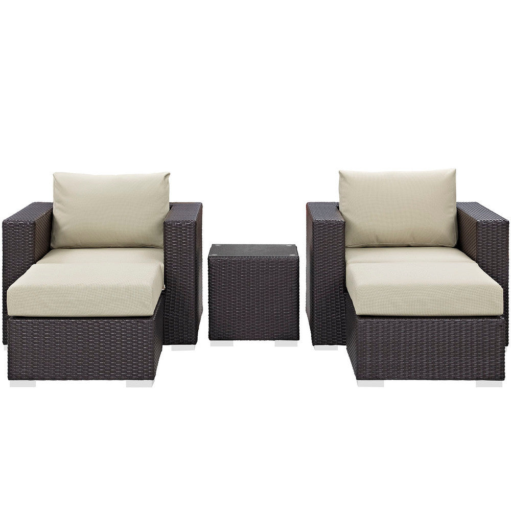 EEI-2201 Convene 5 Piece Outdoor Patio Sectional Set by Modway