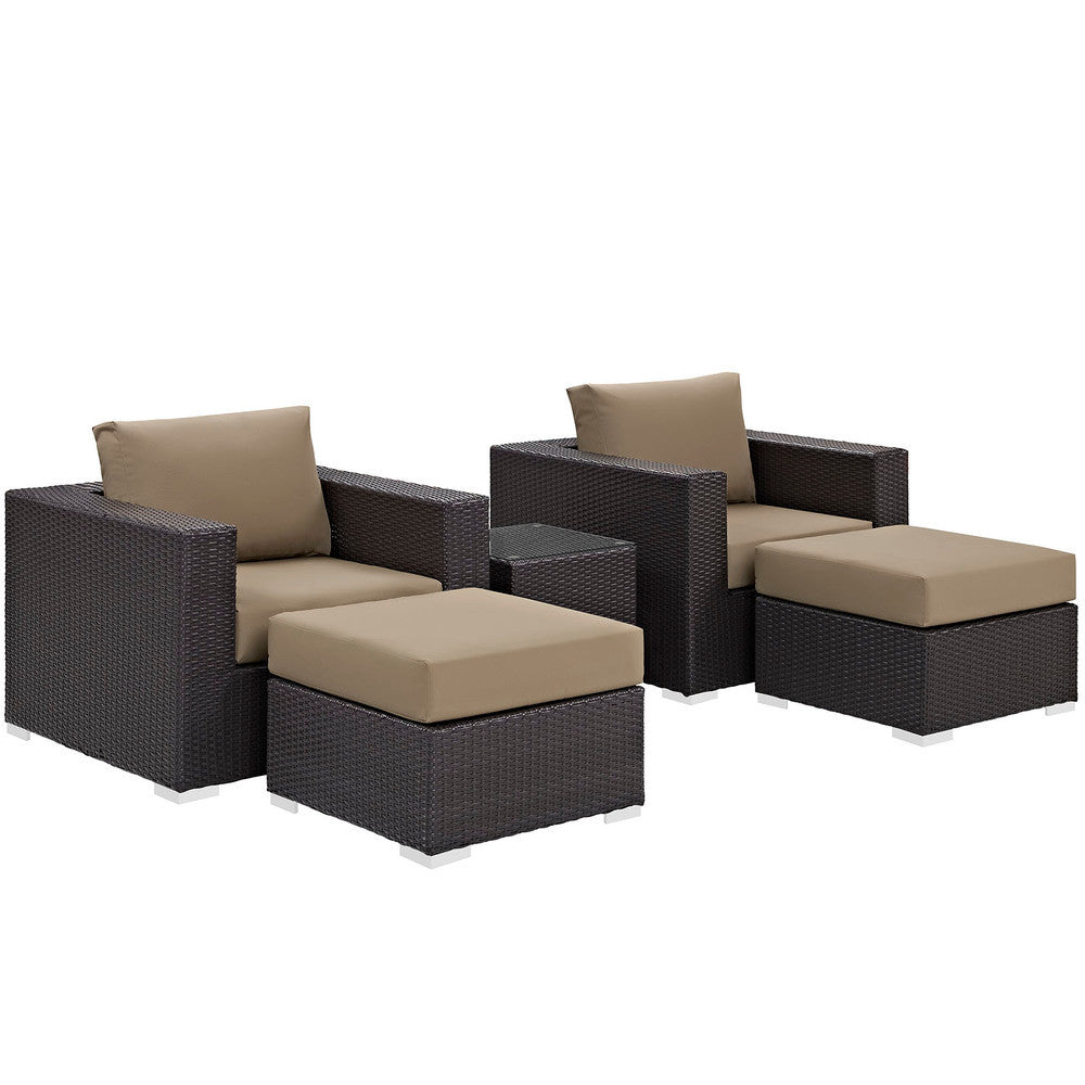 EEI-2201 Convene 5 Piece Outdoor Patio Sectional Set by Modway