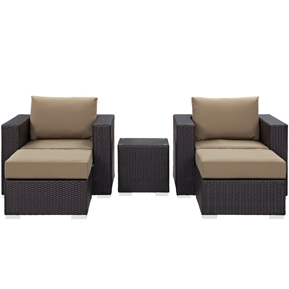 EEI-2201 Convene 5 Piece Outdoor Patio Sectional Set by Modway