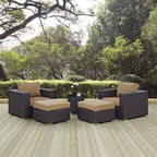 EEI-2201 Convene 5 Piece Outdoor Patio Sectional Set by Modway