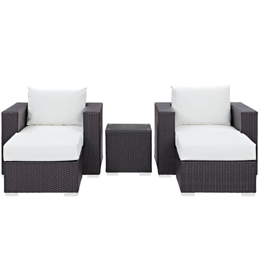 EEI-2201 Convene 5 Piece Outdoor Patio Sectional Set by Modway