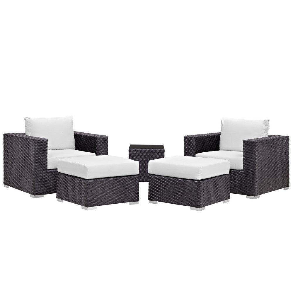 EEI-2201 Convene 5 Piece Outdoor Patio Sectional Set by Modway