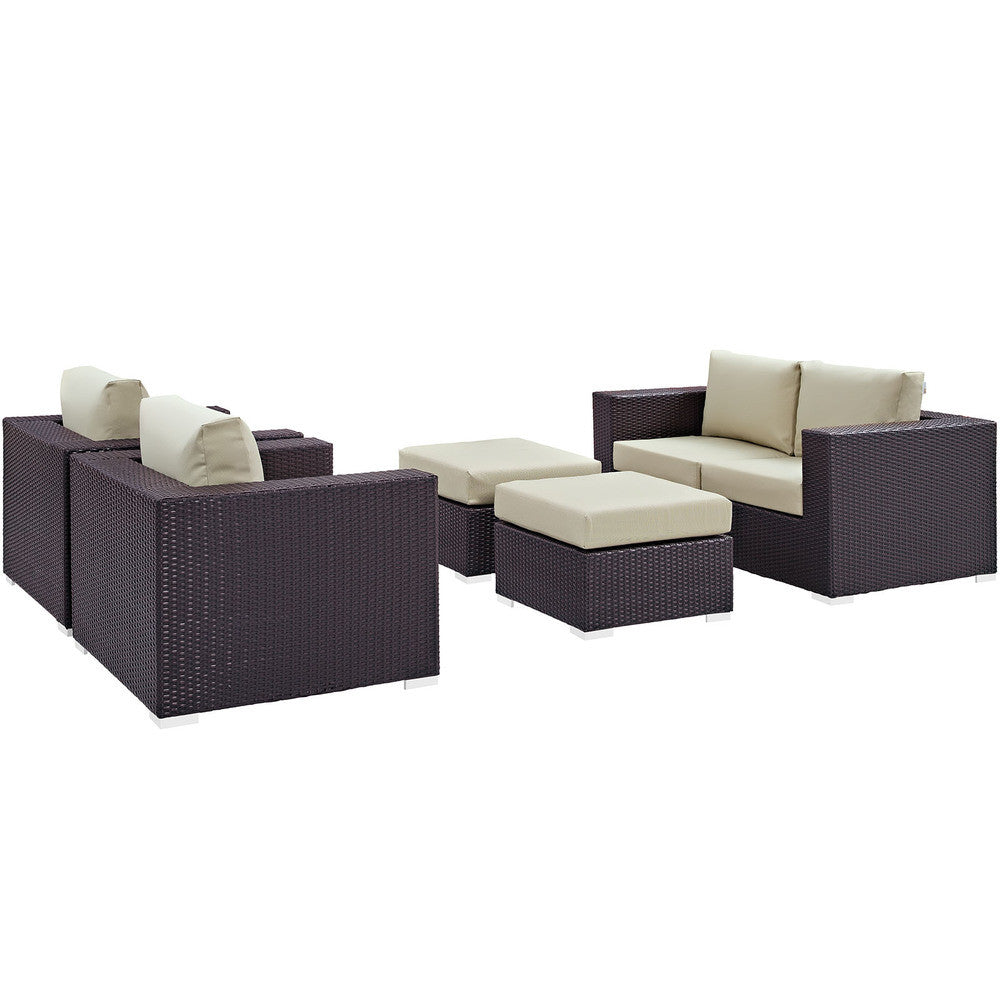 EEI-2158 Convene 5 Piece Outdoor Patio Sofa Set by Modway