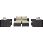EEI-2158 Convene 5 Piece Outdoor Patio Sofa Set by Modway