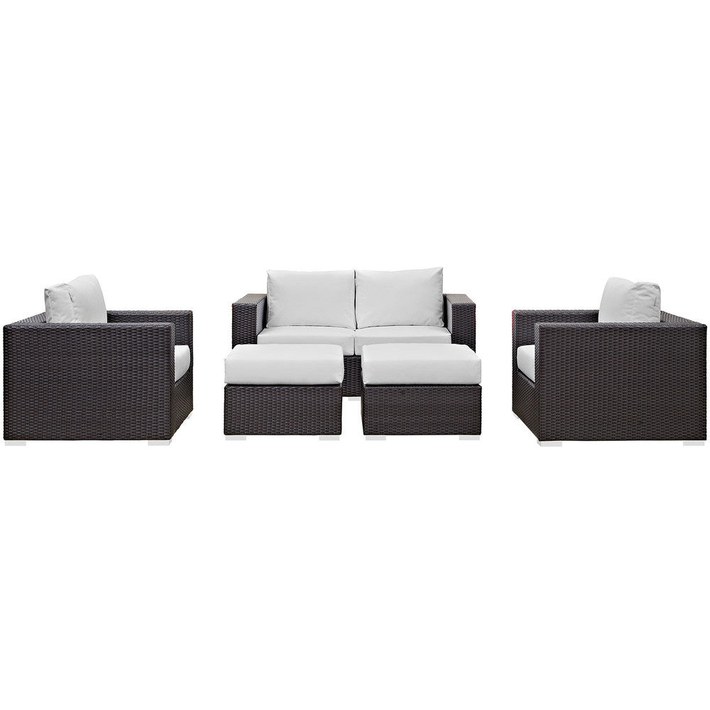 EEI-2158 Convene 5 Piece Outdoor Patio Sofa Set by Modway