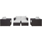EEI-2158 Convene 5 Piece Outdoor Patio Sofa Set by Modway