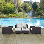 EEI-2158 Convene 5 Piece Outdoor Patio Sofa Set by Modway