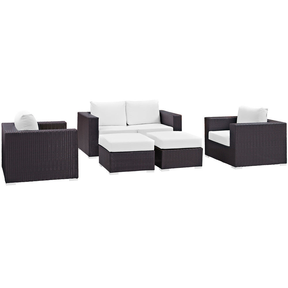 EEI-2158 Convene 5 Piece Outdoor Patio Sofa Set by Modway