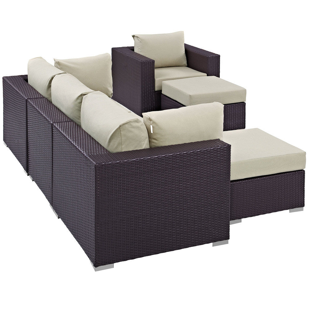 EEI-2207 Convene 6 Piece Outdoor Patio Sectional Set by Modway