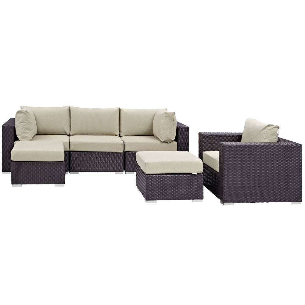 EEI-2207 Convene 6 Piece Outdoor Patio Sectional Set by Modway