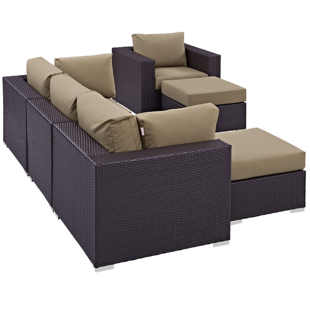 EEI-2207 Convene 6 Piece Outdoor Patio Sectional Set by Modway