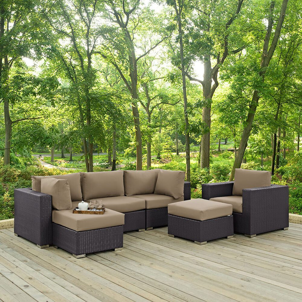 EEI-2207 Convene 6 Piece Outdoor Patio Sectional Set by Modway