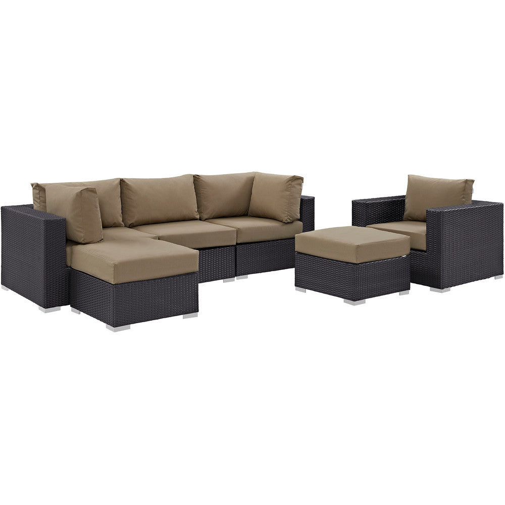 EEI-2207 Convene 6 Piece Outdoor Patio Sectional Set by Modway