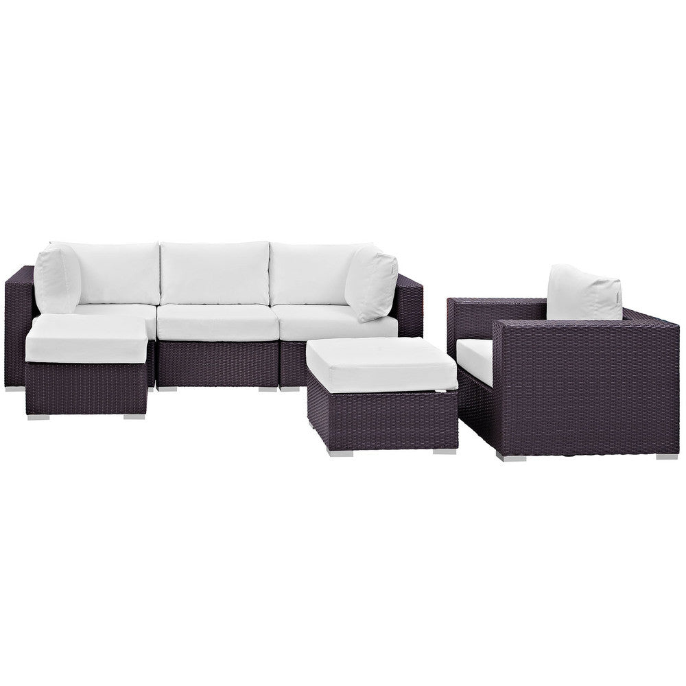 EEI-2207 Convene 6 Piece Outdoor Patio Sectional Set by Modway