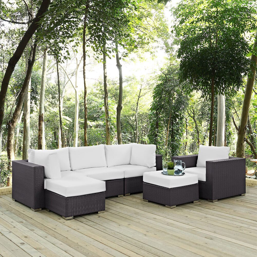 EEI-2207 Convene 6 Piece Outdoor Patio Sectional Set by Modway