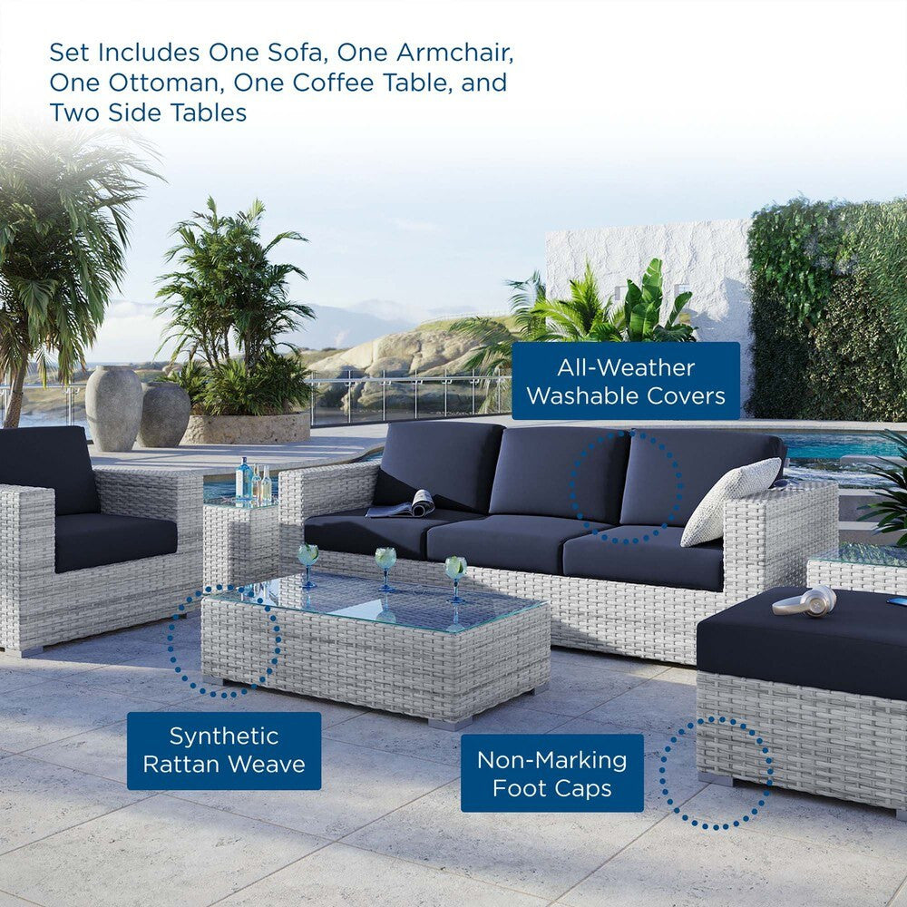 EEI-5449-LGR-NAV Convene 6-Piece Outdoor Patio Set by Modway
