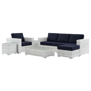 Modway EEI-5449-LGR-NAV Convene 6-Piece Outdoor Patio Set Light Gray Navy
