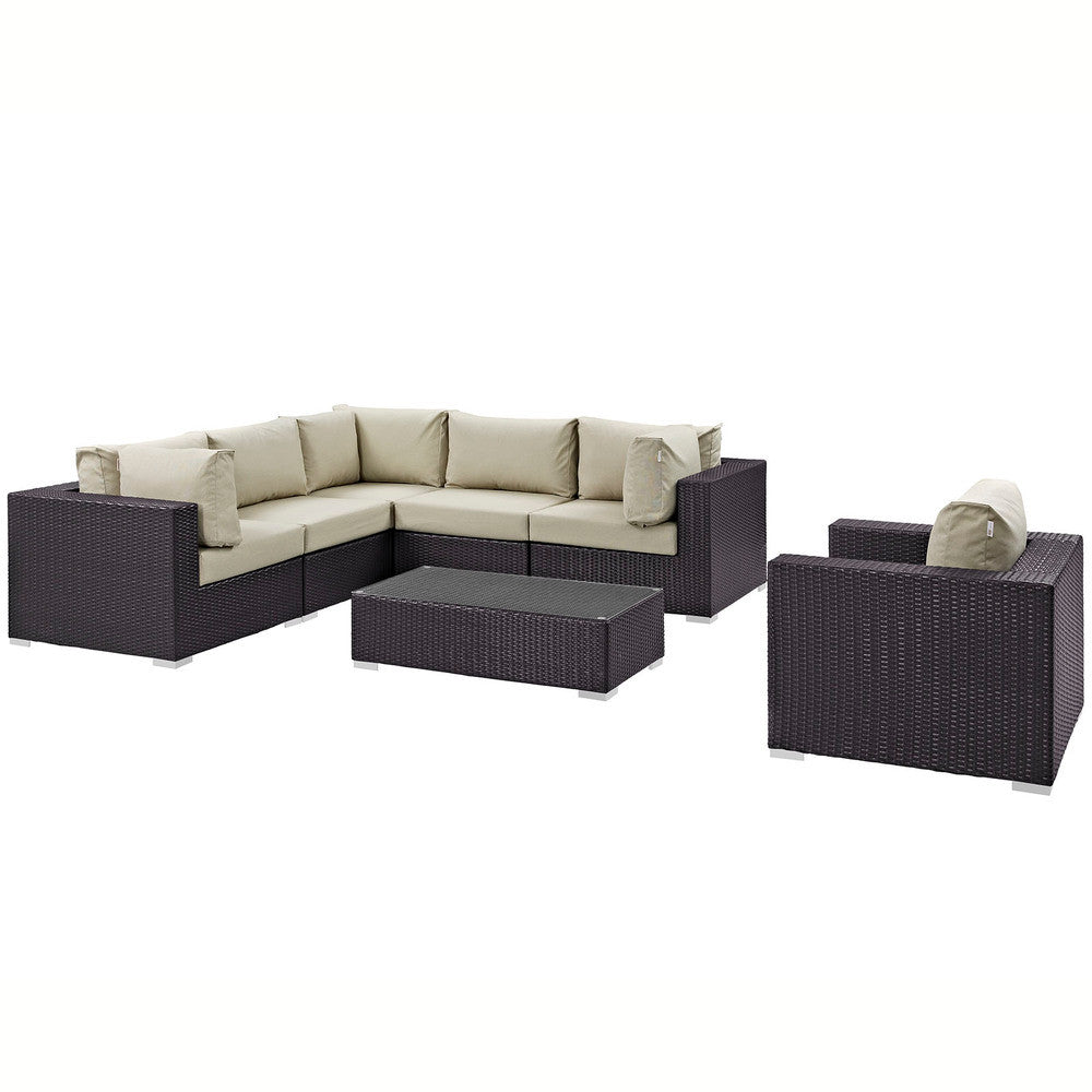 EEI-2157 Convene 7 Piece Outdoor Patio Sectional Set by Modway