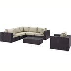 EEI-2157 Convene 7 Piece Outdoor Patio Sectional Set by Modway