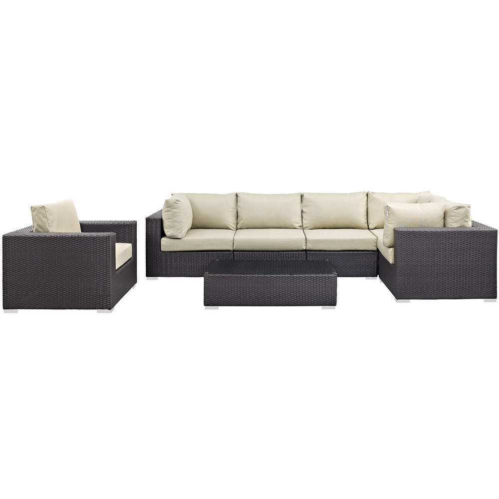 EEI-2157 Convene 7 Piece Outdoor Patio Sectional Set by Modway